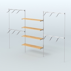 Neo Fix №3 с полками из ДСП и поручнями из хрома (3600 мм), Дуб Золотистый