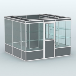 Павильон из профиля пристенный №9а (6,75 кв. м), Темно-Серый