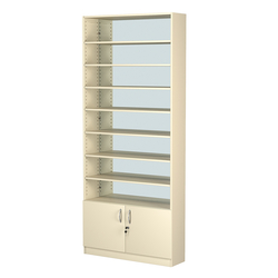 Стеллаж из ДСП с 7-ю полками 250x900 мм серии LEVEL-7 №11-2 (З/C - ЗЕРКАЛО), Крем Вайс