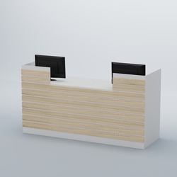 Ресепшен Атлант с накладными планками №6, Белый + Дуб Сонома