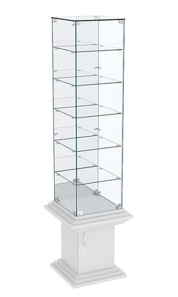 Витрина стаканчик с 5-ю полками и зеркалом КОЛОСС №508, Серый