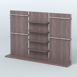 Система ЭЛЕГАНТ №3 пристенная с ДСП (3600 мм), Ясень Анкор темный