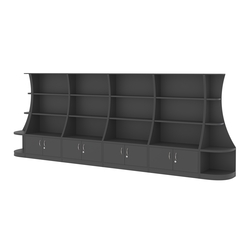 Пристенный низкий стеллаж ГАРАНТ №4, Черный