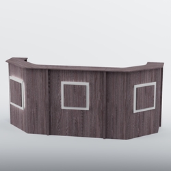 Ресепшен со скошенными углами КВАДРАТ №5, Ясень Анкор темный