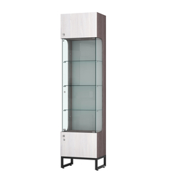 Витрина Монти №1-С, Ясень Анкор темный + Ясень Анкор светлый