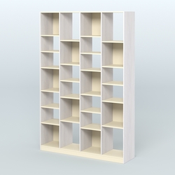 Стеллаж из ДСП серии ЛОФТ №11-2 с полками ДСП, Ясень Анкор светлый и Крем Вайс