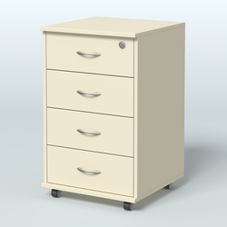 Тумба подкатная 4 ящика, цвет венге, Крем Вайс