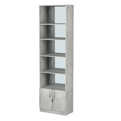 Стеллаж из ДСП с 4-мя полками 300x600 мм серии LEVEL-4 №5-2 (З/C - ЗЕРКАЛО), Метрополитан Грей