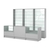Комплект стеллажей со стеклянными полками U-6 №12-1 и прилавков ЭК-03 Серый