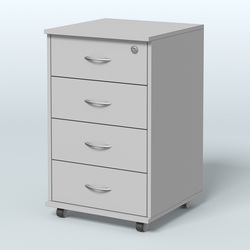 Тумба подкатная 4 ящика, цвет венге, Серый