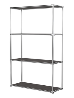 Хромированный стеллаж СТИЛЬ №1г с полками ДСП 16 мм, Грейвуд