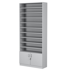 Стеллаж из ДСП с 9-ю полками 300x900 мм серии LEVEL-9 №12 (З/C - ДВП), Серый