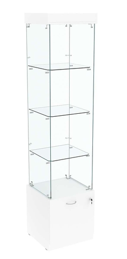 Витрина Кристалл №102 стаканчик (З/C - стекло), без дверей, Белый