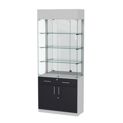 Витрина ювелирная "Диаманд" №15, ЛДСП серый +МДФ графит