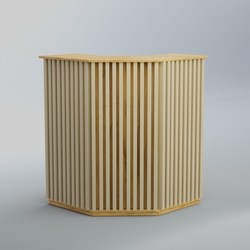 Ресепшен угловой серии ВЕРТИКАЛЬ №3, Дуб Золотистый и Крем Вайс