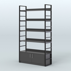 Торговый стеллаж большой STRONG - АЛЬФА №3, Черный