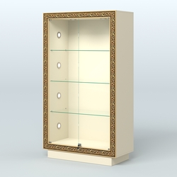 Низкая закрытая витрина с декором НБА-5С, Крем Вайс