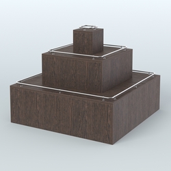 Островок-пирамида с хромирован- ными ограничителями для торговых центров №1-ХО, Дуб Венге