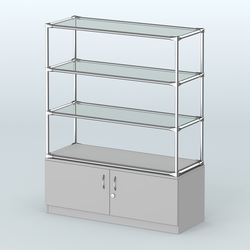 Островная торговая система ХРОМ 1200 мм с тумбами №5, Серый