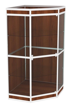 Витрина из профиля пятигранная угловая №7, Орех