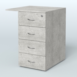 Брифинг-приставка с тумбой Прайм, Метрополитан Грей