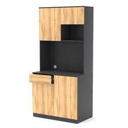 Офисная мини-кухня ПРАКТИК №4, Антрацит+Дуб Золотистый