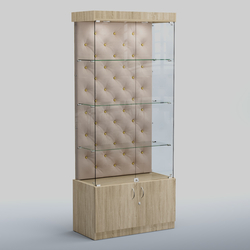 Высокая стеклянная витрина КАПИТОНЕ №1, Дуб сонома + 02 Beige