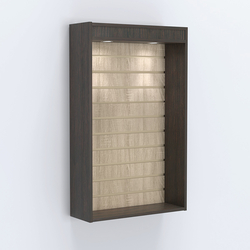 Витрина настенная №202-2В с верхней подсветкой и эконом панелью, Дуб Венге