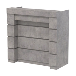 Торговый кассовый прилавок выкатной с утопленным фасадом №УФК-1-1, Бетон Чикаго светло-серый F186 ST9