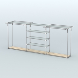 Островная торговая система ХРОМ 3600 мм с поручнями №7, Дуб Сонома