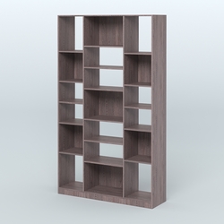 Стеллаж из ДСП серии ЛОФТ №12-2 с полками ДСП, Ясень Анкор темный