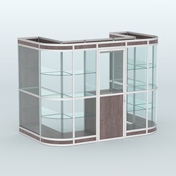 Павильон из профиля пристенный №4в (4,05 кв. м), Ясень Анкор темный