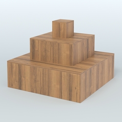 Островок-пирамида квадратный для торговых центров №1, Орех