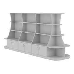 Островной низкий стеллаж ГАРАНТ №4, Серый