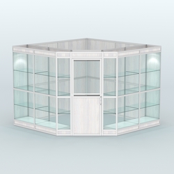 Павильон из профиля угловой №8в (9 кв.м), Ясень Анкор светлый