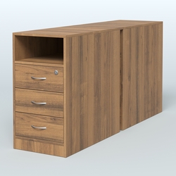 Тумба приставная/опорная двойная, Орех