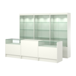 Комплект витрин ЭК-01 и прилавков ЭК-2, Белый