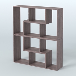 Торговый стеллаж Лофт №2 средний четырех- модульный, Ясень Анкор темный