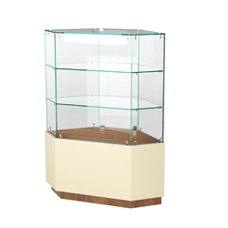 Витрина шестиугольная "Диаманд" №5, Орех + Крем Вайс