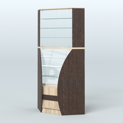 Витрина внутренний угол БРИЗ №4, Дуб Сонома + Дуб Венге