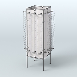 Напольная стойка Хром под очки №4-Д24 (открытого доступа), Ясень Анкор светлый