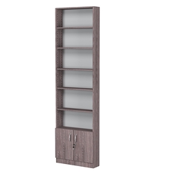 Стеллаж из ДСП с 5-ю полками 150x600 мм серии LEVEL-5 №2 (З/C - ДВП), Ясень Анкор темный