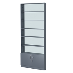 Стеллаж из ДСП с 5-ю полками 100x900 мм серии LEVEL-5 №8-2 (З/C - ЗЕРКАЛО), Темно-Серый