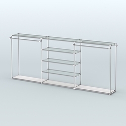 Островная торговая система ХРОМ 3600 мм с поручнями №8, Ясень Анкор светлый