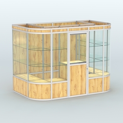 Павильон из профиля пристенный №8а (4,05 кв. м), Дуб Золотистый