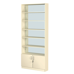 Стеллаж из ДСП с 5-ю полками 200x900 мм серии LEVEL-5 №10-2 (З/C - ЗЕРКАЛО), Крем Вайс