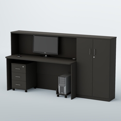 Ресепшен с тумбами и подставкой под системный блок ВЕГА №6, Черный