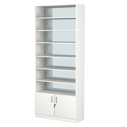 Стеллаж из ДСП с 6-ю полками 300x900 мм серии LEVEL-6 №12-2 (З/C - ЗЕРКАЛО), Белый