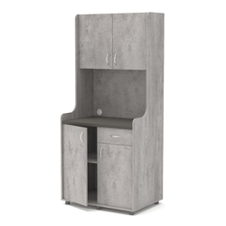 Офисная мини-кухня ЭЛЕГИЯ №1А, Бетон Чикаго светло-серый F186 ST9