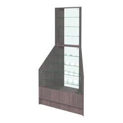 Витрина АЛМАЗ №2 внешняя угловая, Ясень Анкор темный